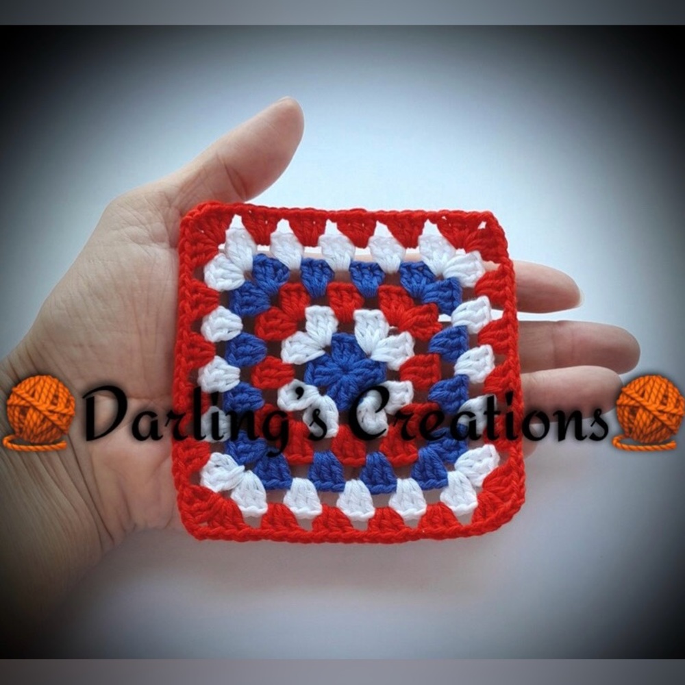 Granny Squares Crocheted Trimmed Handmade 24pcs
